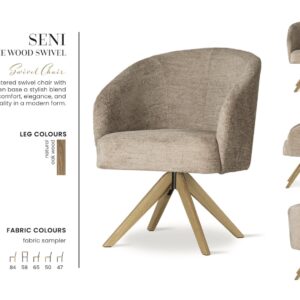 SENI SUPREME WOOD étkezőszék | táskarugós forgó étkezőszék, választható szövet / natúr tölgy lábbal